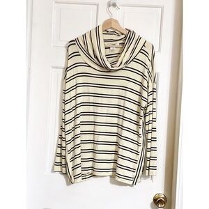 Workshop Yellow Striped Cowl Neck Sweater